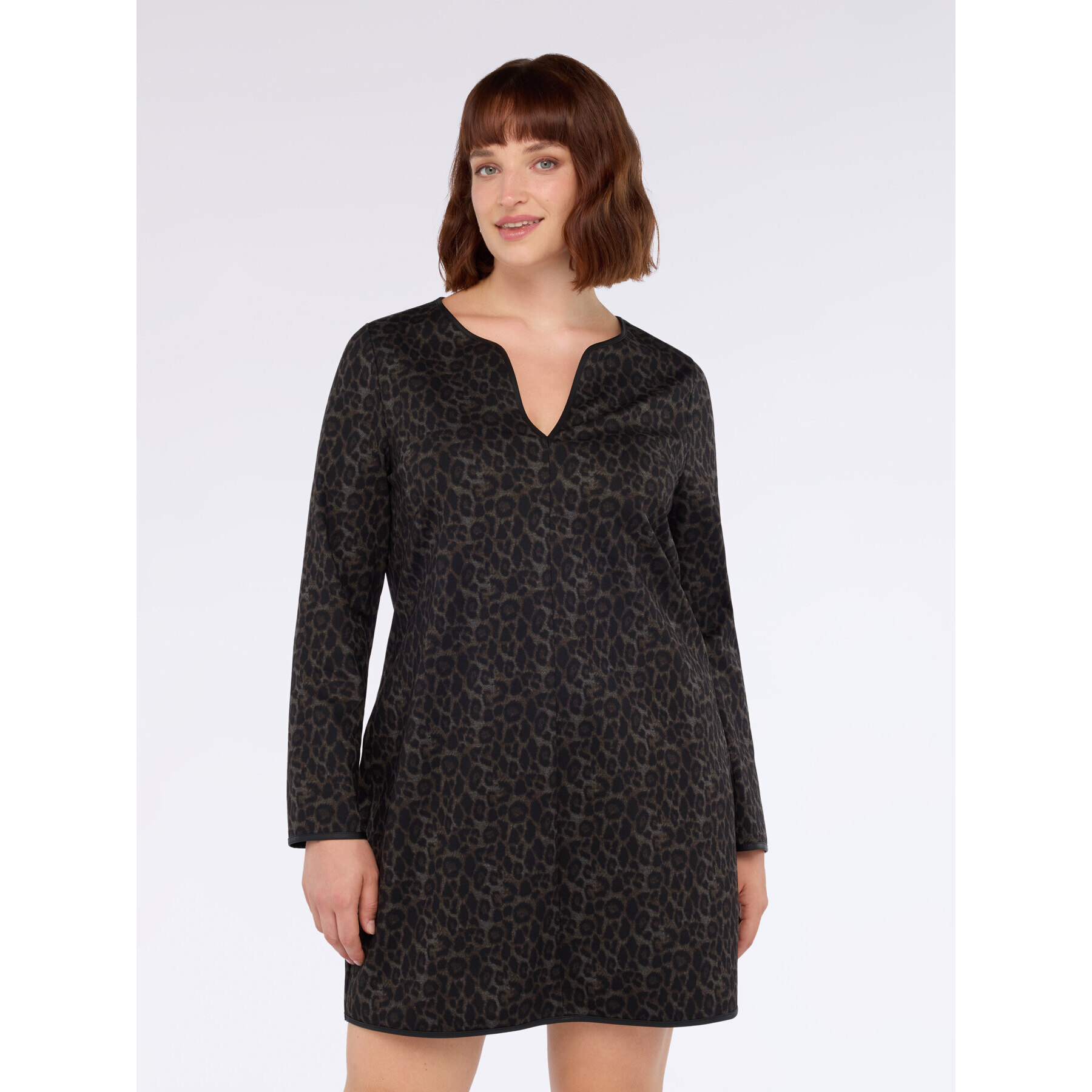 Fiorella Rubino - Vestito regular con stampa e scollo a V - Nero