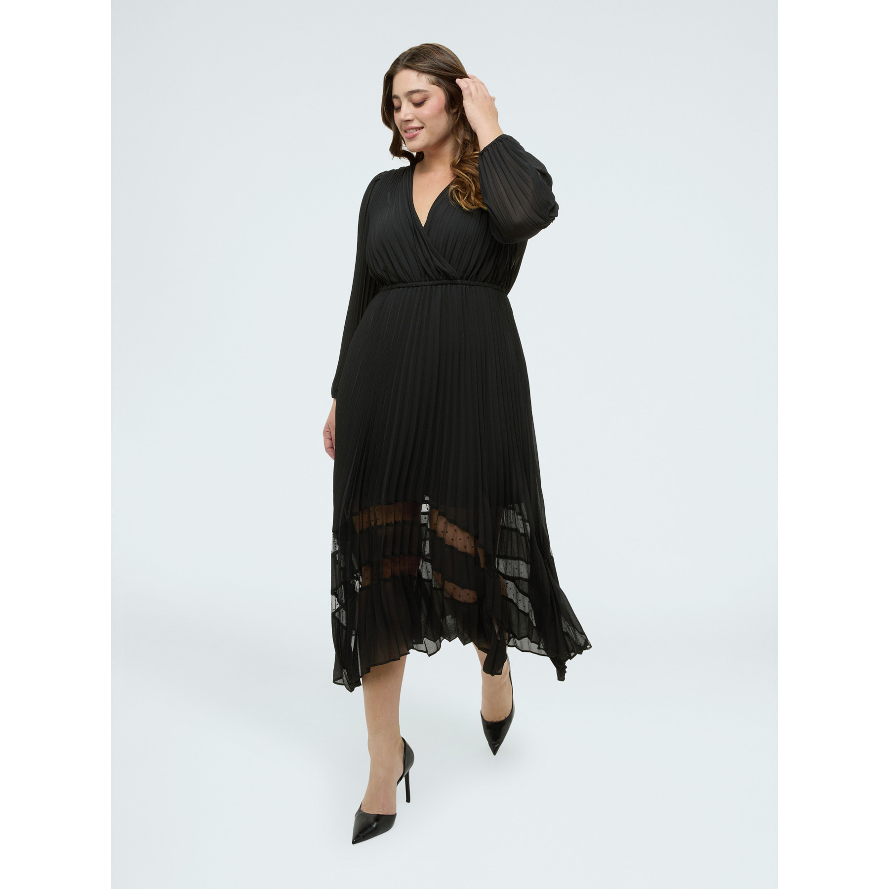 Fiorella Rubino - Vestido DREAM en georgette plisado - Negro
