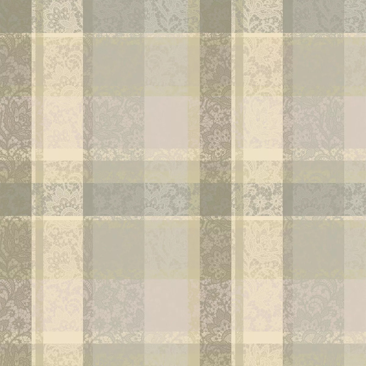 Nappe pur coton motif jacquard beige Mille dentelles naturel