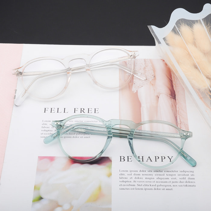 Gafas de sol OCEAN FLORENCIA - De espejo dorado con montura rosa transparente y patillas metálicas doradas