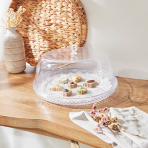 Plateau Gateaux Cloche En Ps Transparent D33cm M4