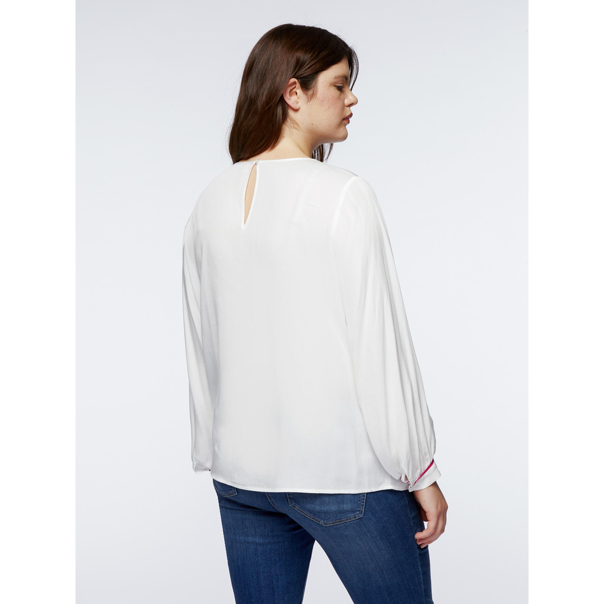 Fiorella Rubino - Blusa con bordi colorati - Bianco