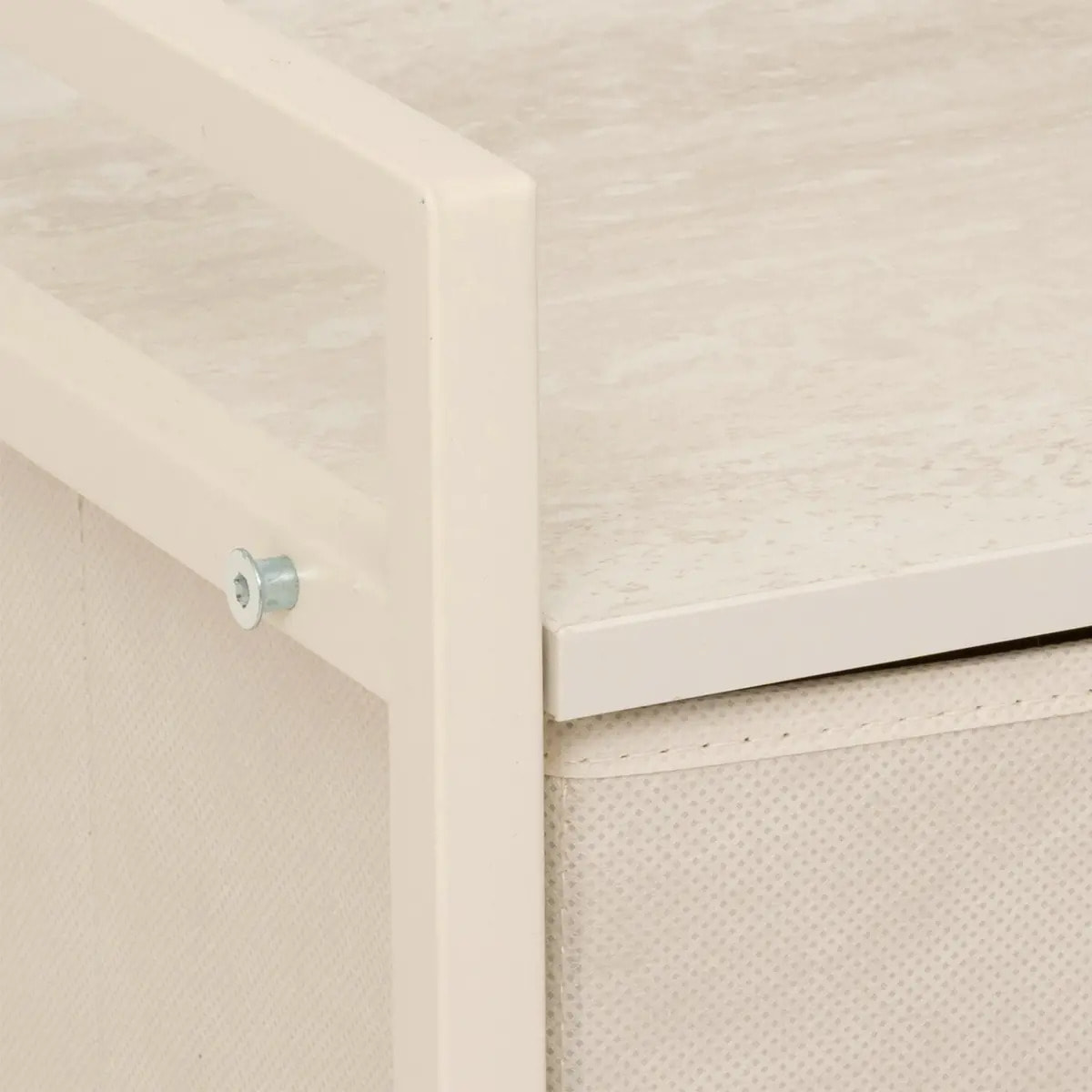 Meuble de rangement Tissa 5 tiroirs beige