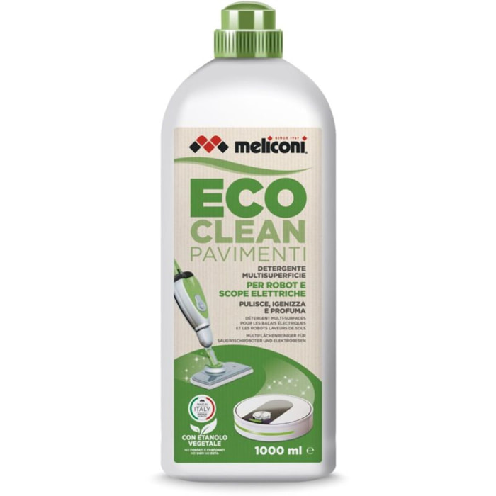 Détergent MELICONI pour aspirateur robot et balai laveur - 1 litre universel