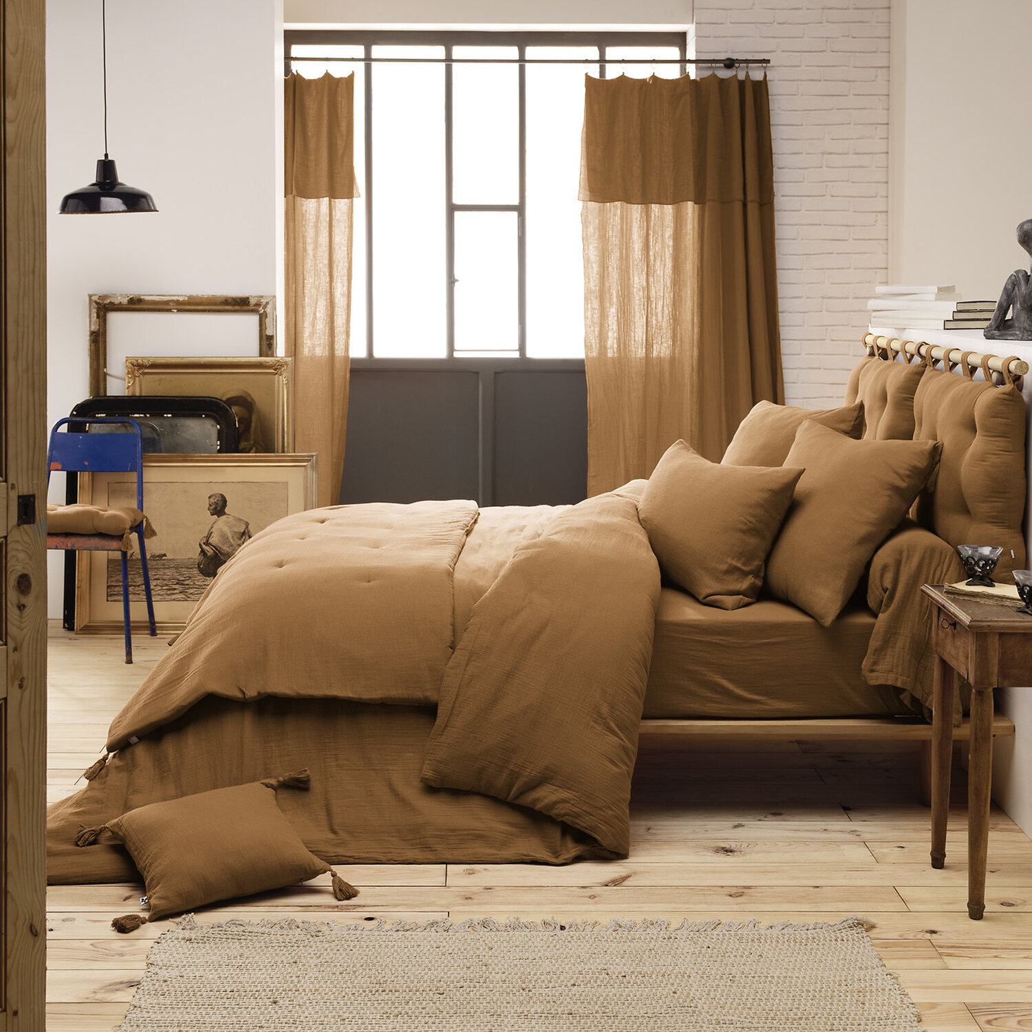 Taie d'oreiller 100 % gaze de coton granit
