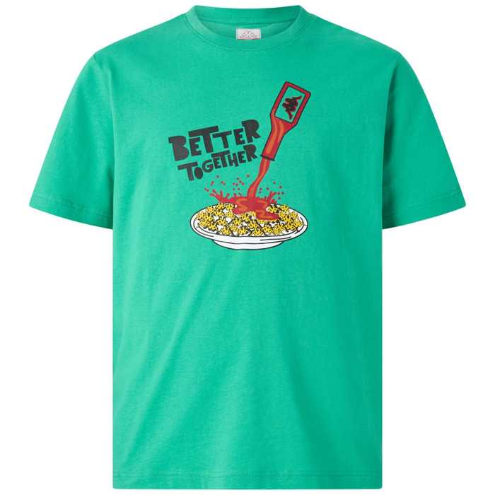 T-Shirts & Top Kappa Uomo Logo Glesto Verde