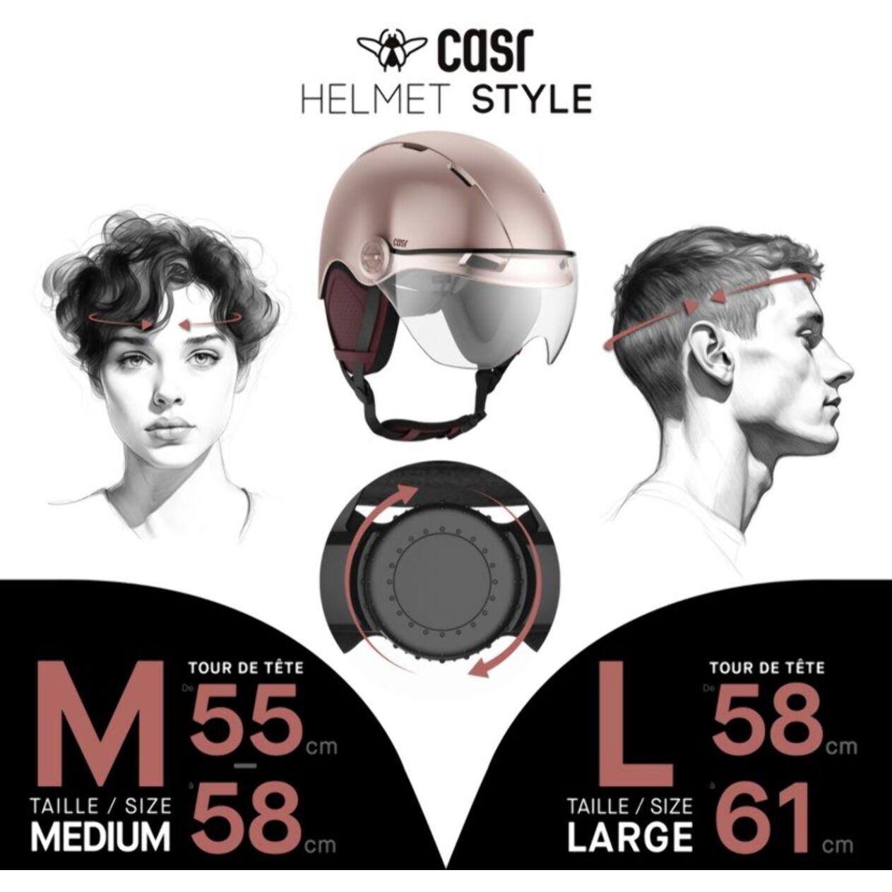 Casque CASR Style rose taille L