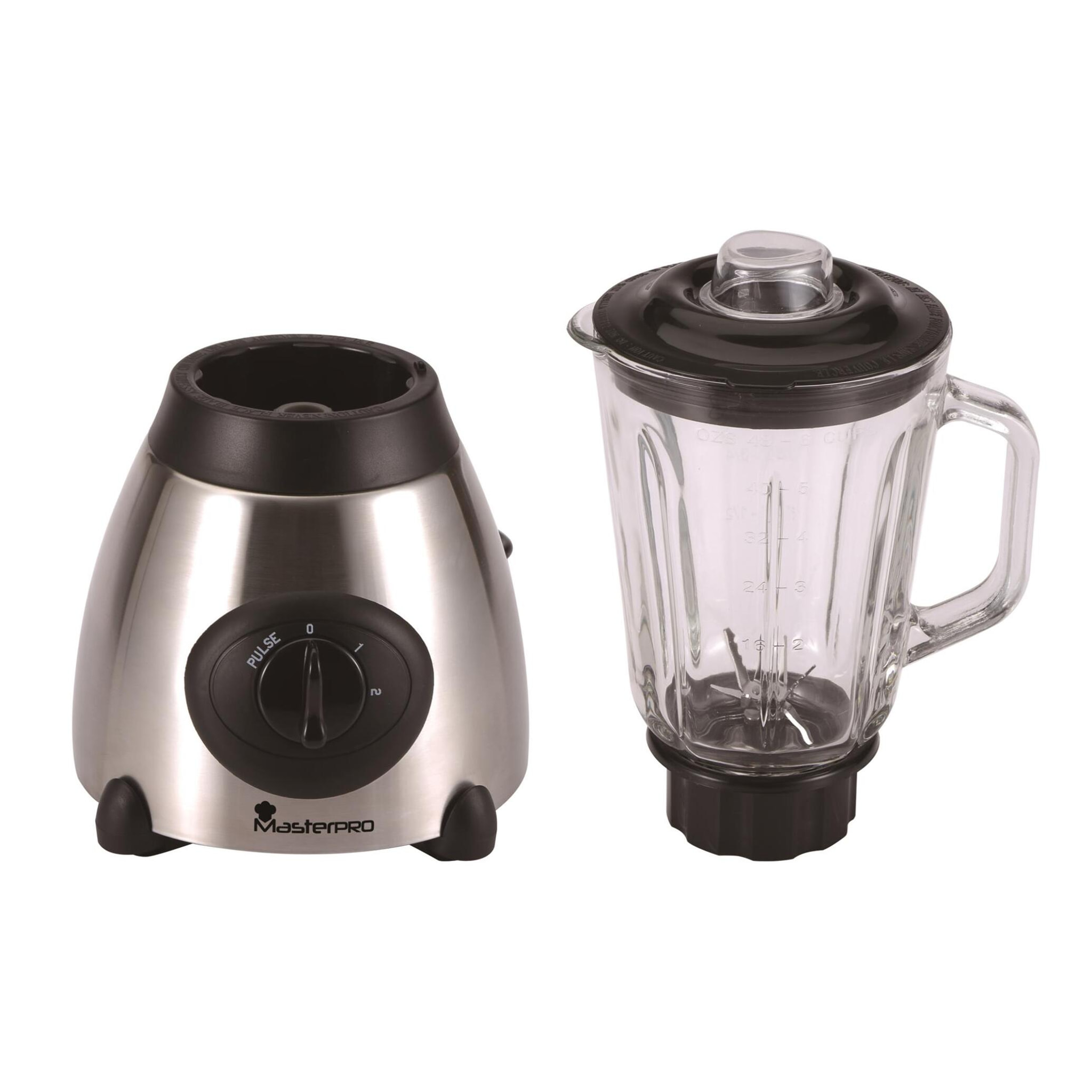 Batidora de vaso 500w de 1,5l 2+1 velocidades en acero inoxidable masterpro