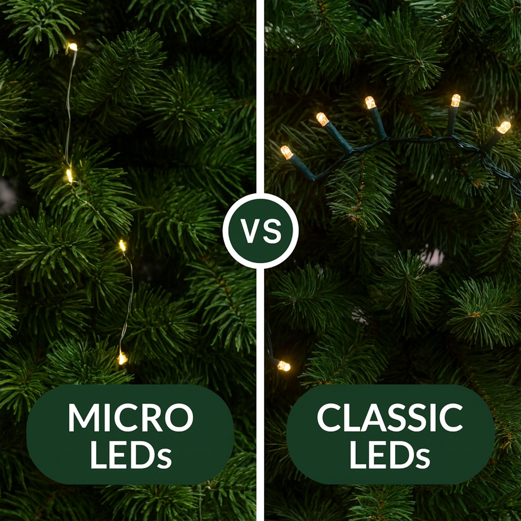 Andromeda - Catena di Luci Natalizia con 500 LED Bianco Caldo Cavo 35m Verde