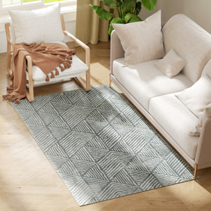 Mesita de Noche Mesilla de Noche con Puerta de Ratán Estante Ajustable y Patas de Madera Estilo Bohemio Mesa Auxiliar para Salón Dormitorio 40x35x58 cm Verde Claro