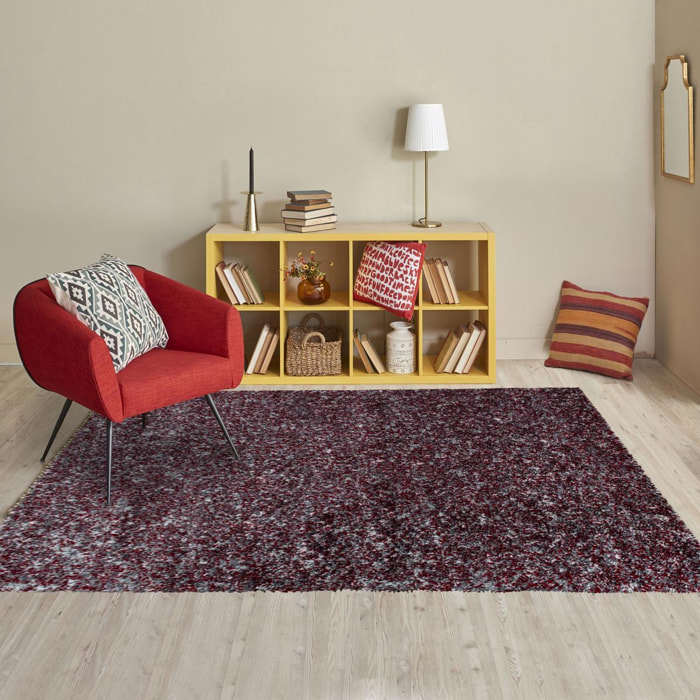 Tapis poils longs shaggy tissé motif faux uni MIGE