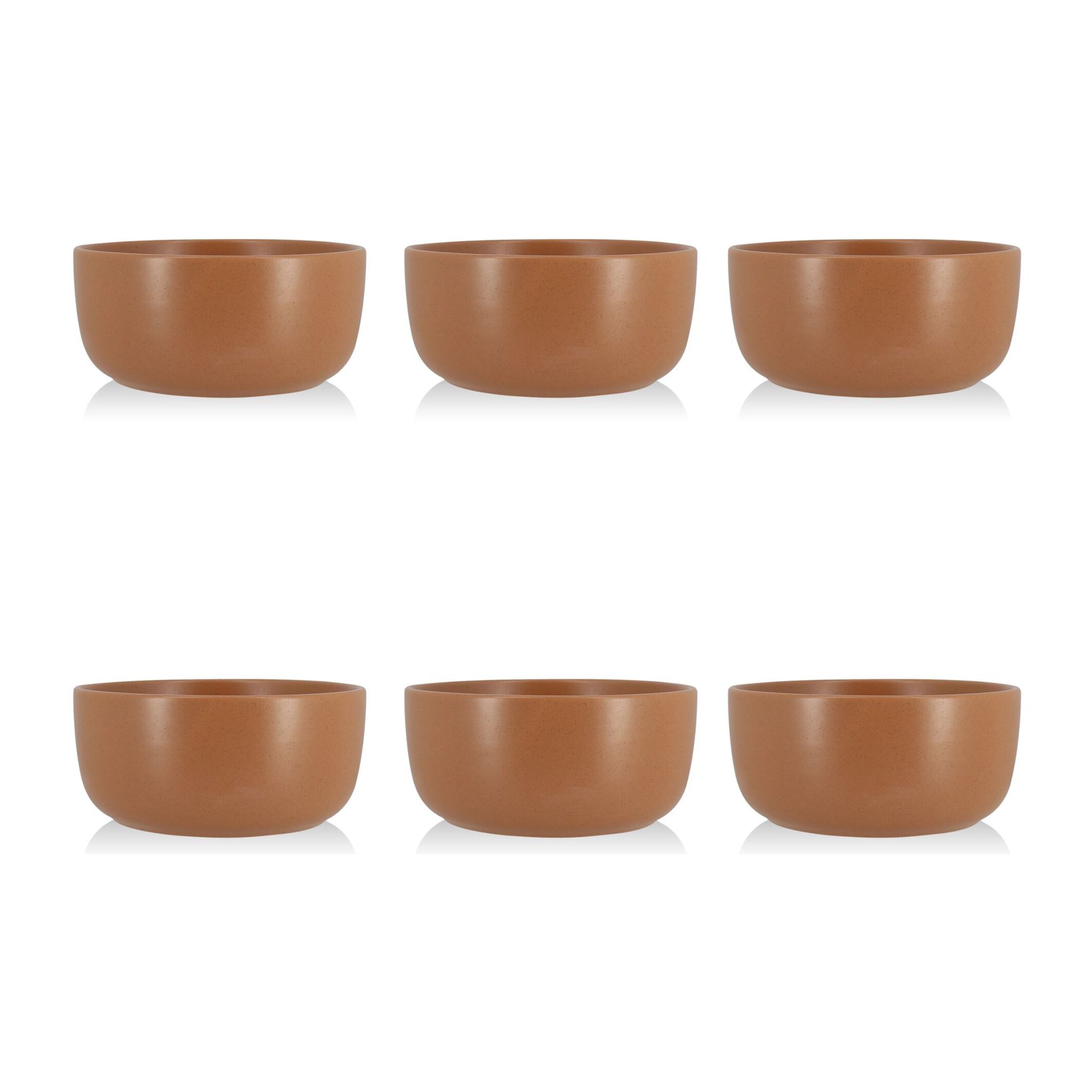 Lot de 6 assiettes creuses marron en grès 15cm ARITA