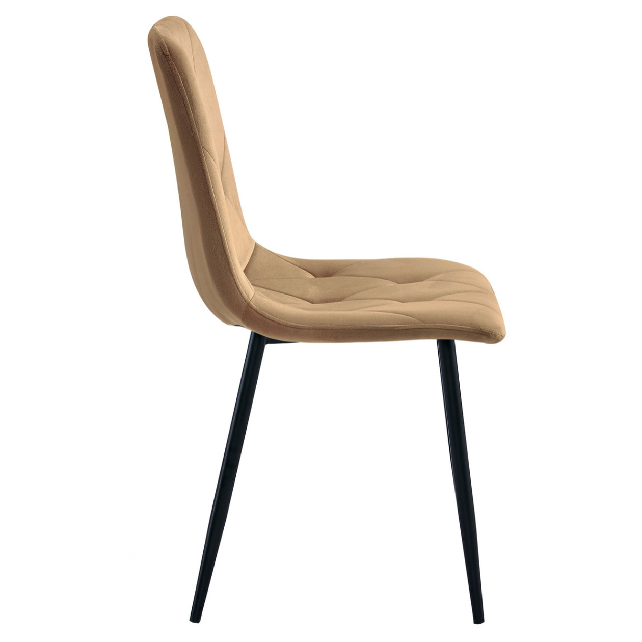 Sedia Libra in velluto marrone e gambe nere