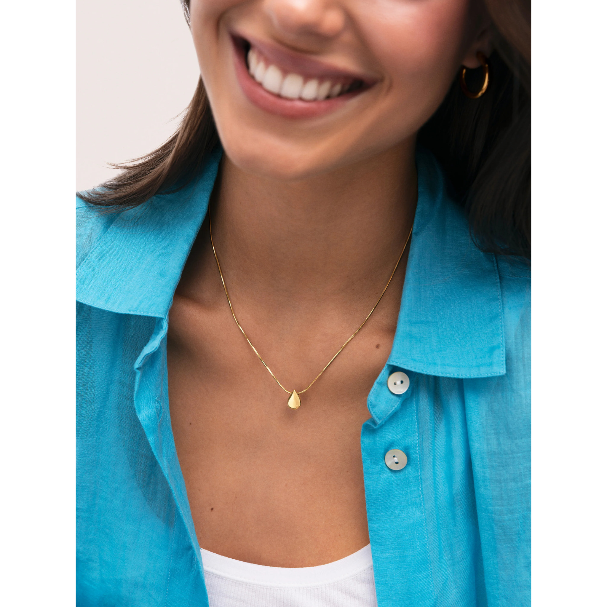 Collana Goccia Drop Acciao Placcato Oro