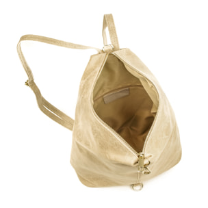 Lorena Bolso mochila Mujer.Piel auténtica Gamuza Lavado a la Piedra