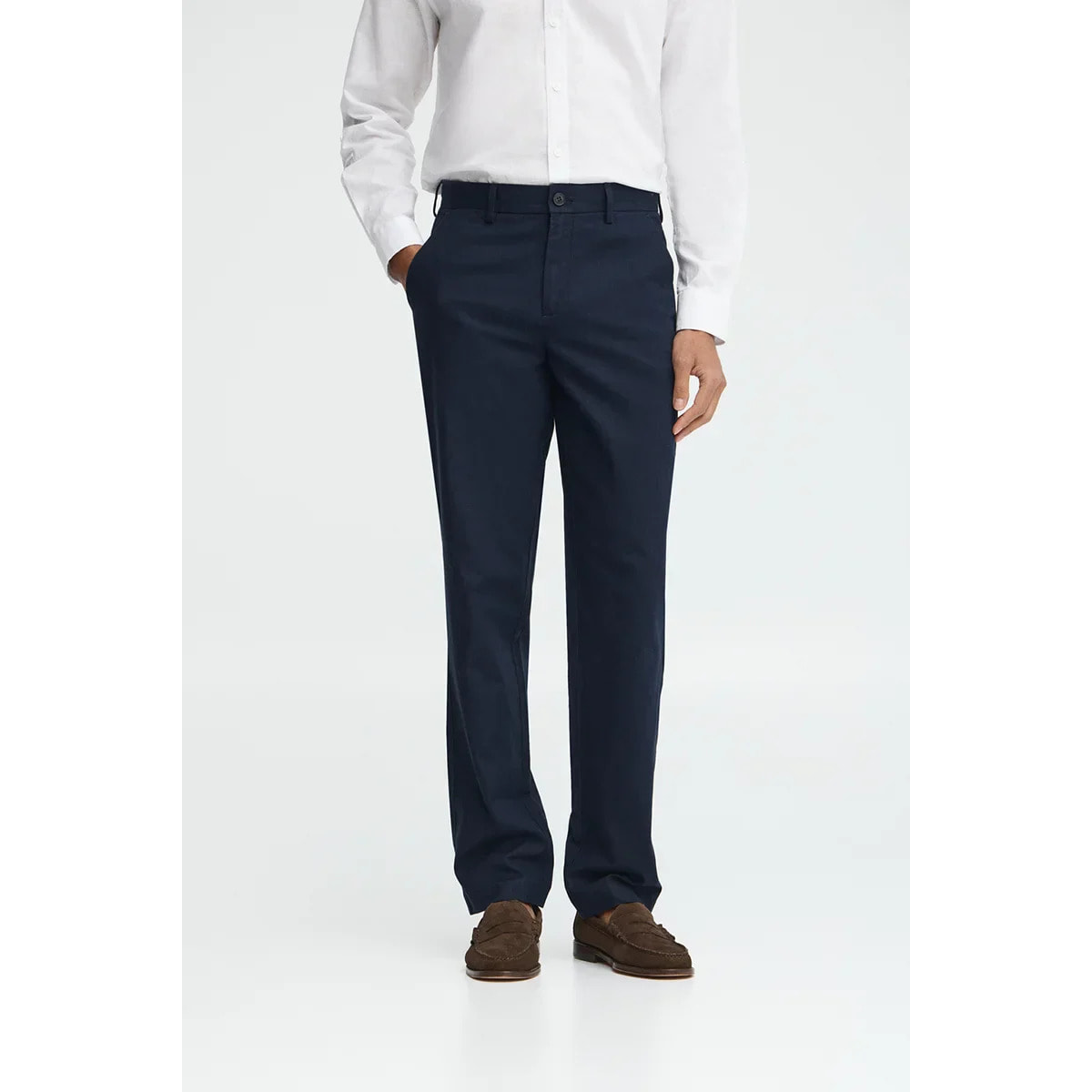 Pantalón cotolino Belami azul marino de corte regular y logo Polo Club