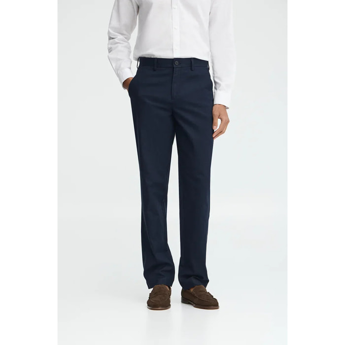 Pantalón cotolino Belami azul marino de corte regular y logo Polo Club