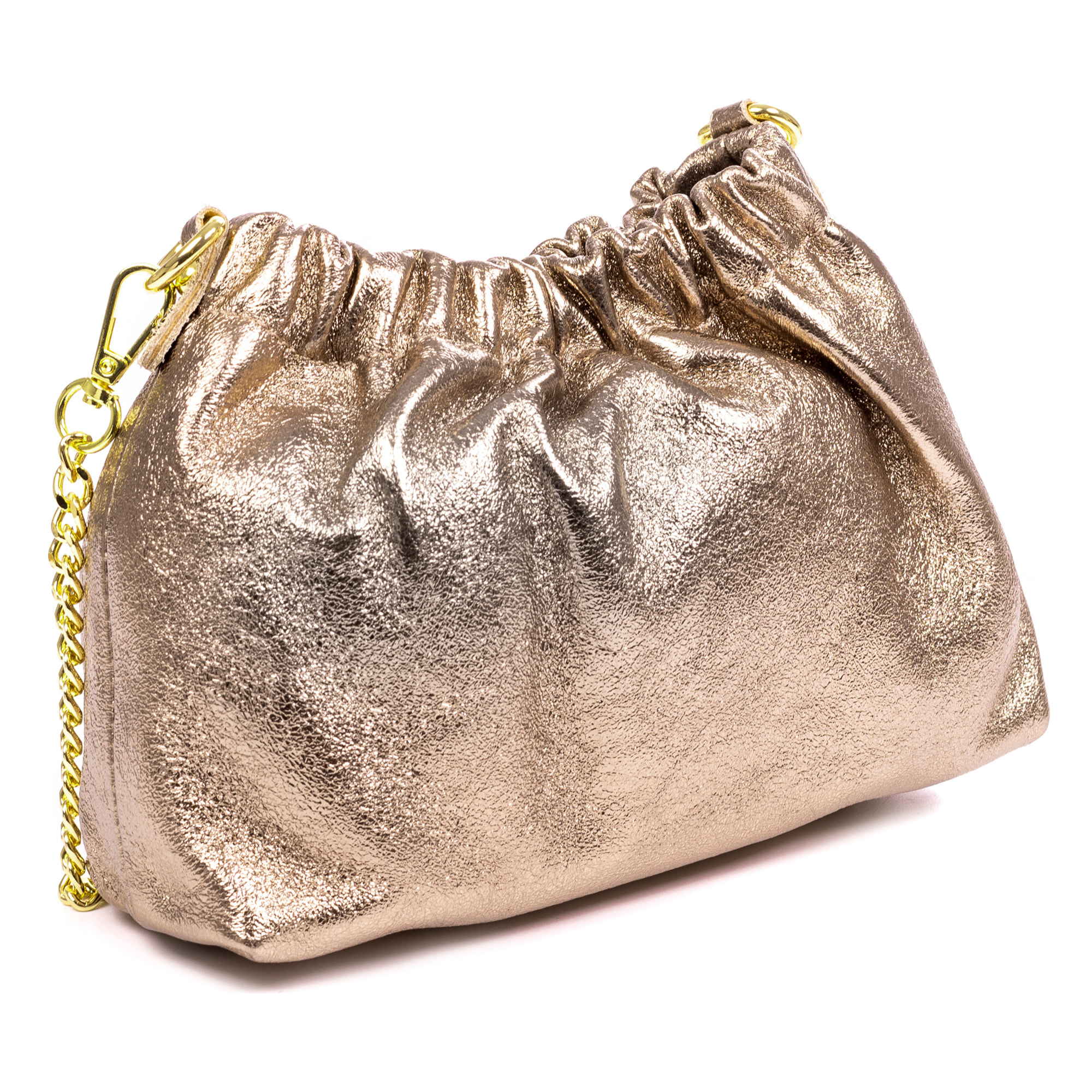 Ascea bolso bandolera piel auténtica laminado con correa metal