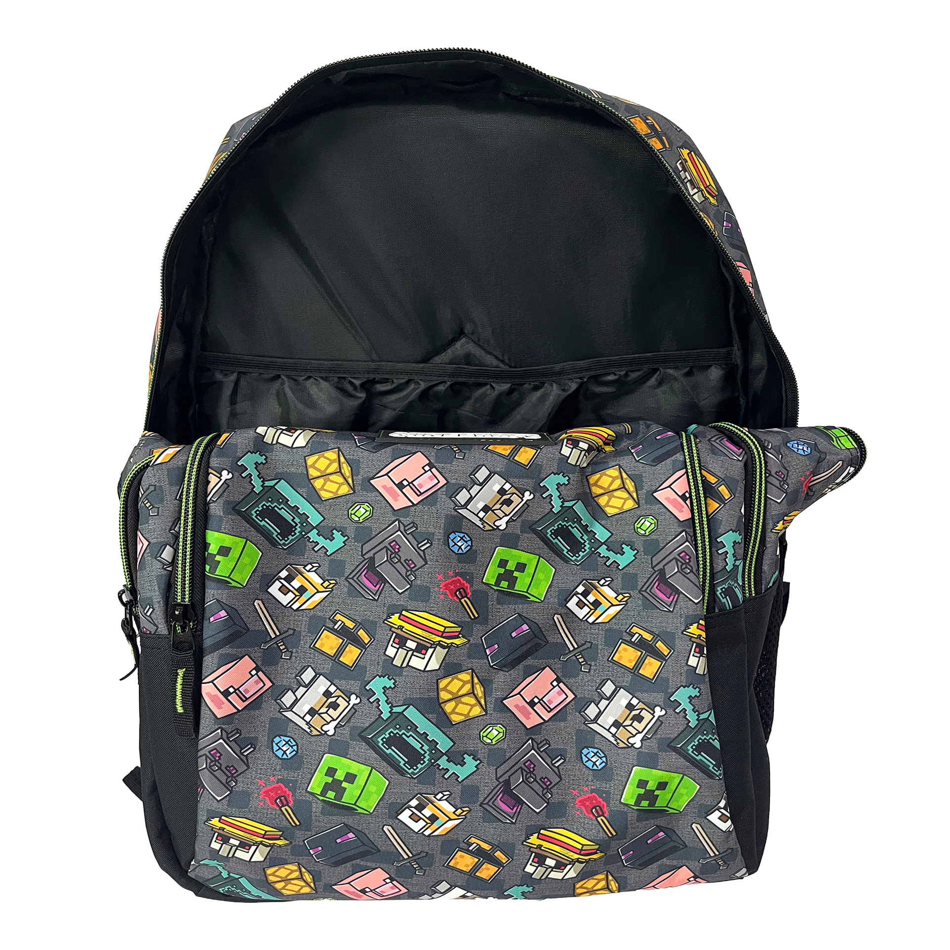 Minecraft Pixel 25 Mochila Primaria con doble compartimento adaptable a carro.