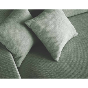 Pivoine - canapé droit 3 places - convertible avec coffre - en velours texturé - Vert