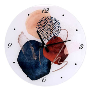 Orologio in vetro astratto bianco tondo cmø30x4