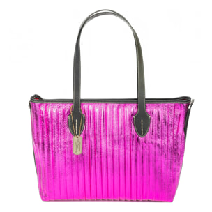 Baceno bolso de hombro mujer. Piel auténtica Napa plegada laminada.