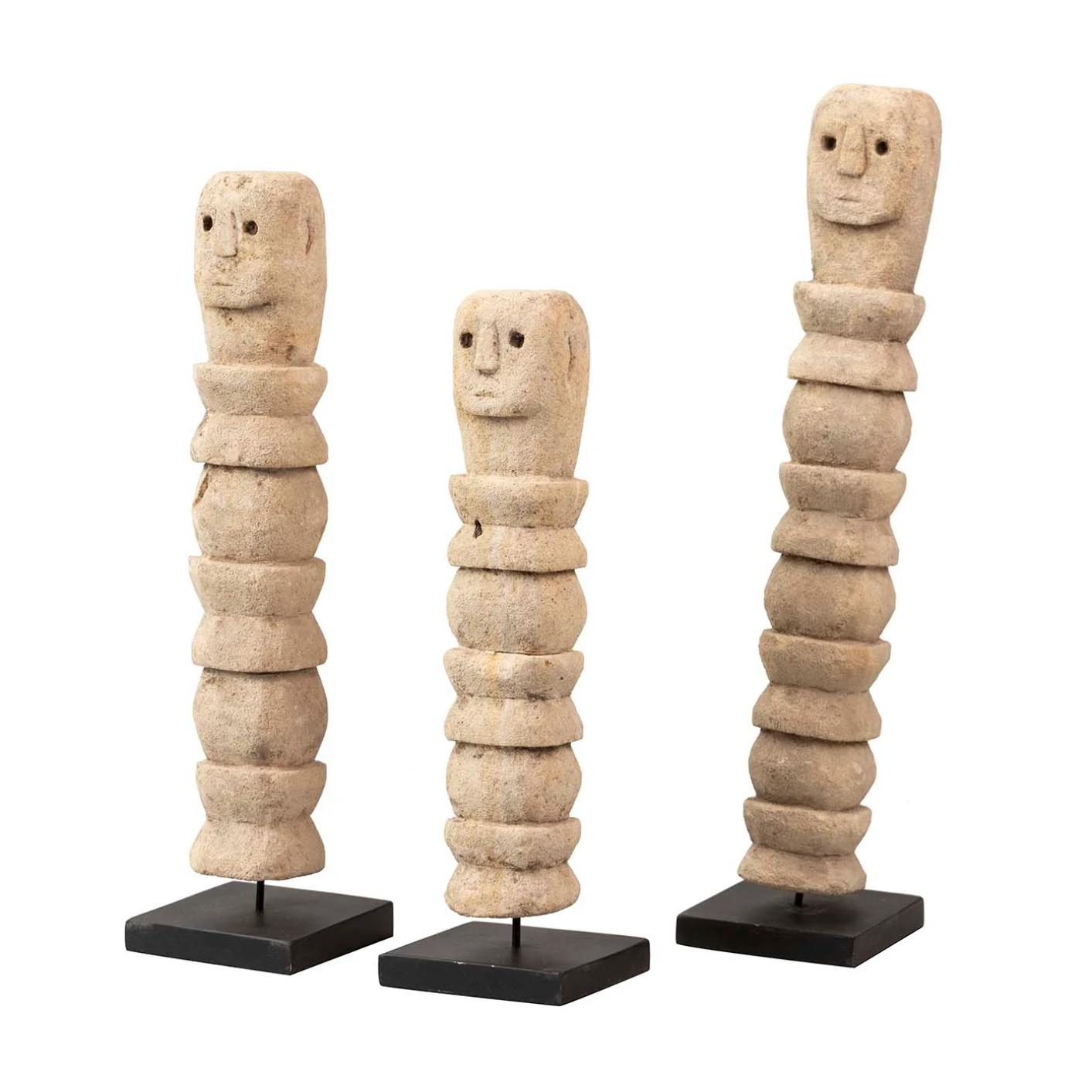 Set 3 Figuras Decorativas 7x7x35 7x7x40 7x7x45 Cm