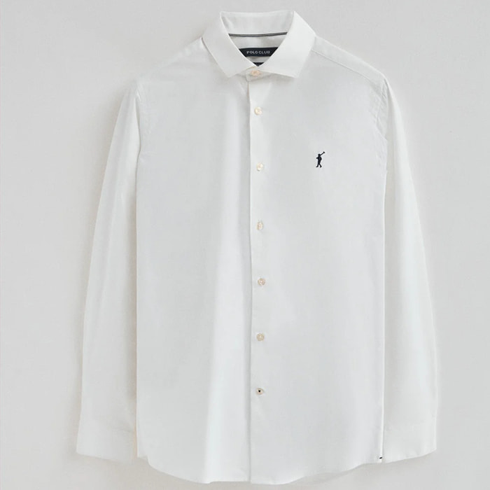 Pack hombre de dos camisas blanca y azul marino de poplin y corte slim con logo Rigby Go