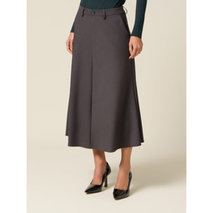 Oltre - Falda midi de franela - Gris