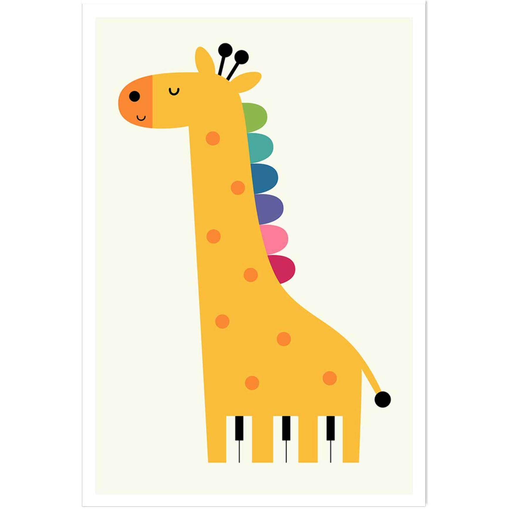 Affiche  girafe colorée Affiche seule