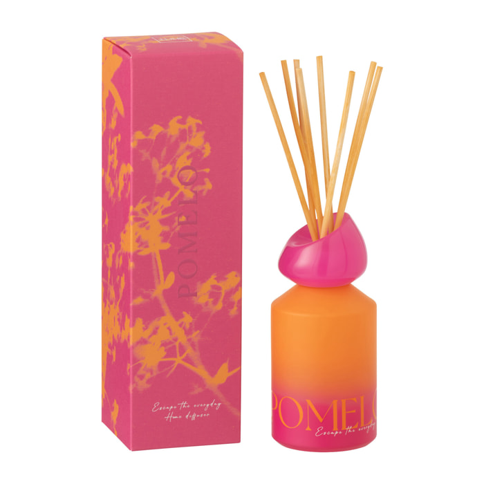 J-Line Bâtonnets parfumés Oasis Solvant - Summer In The Air - verre - orange/rose - small