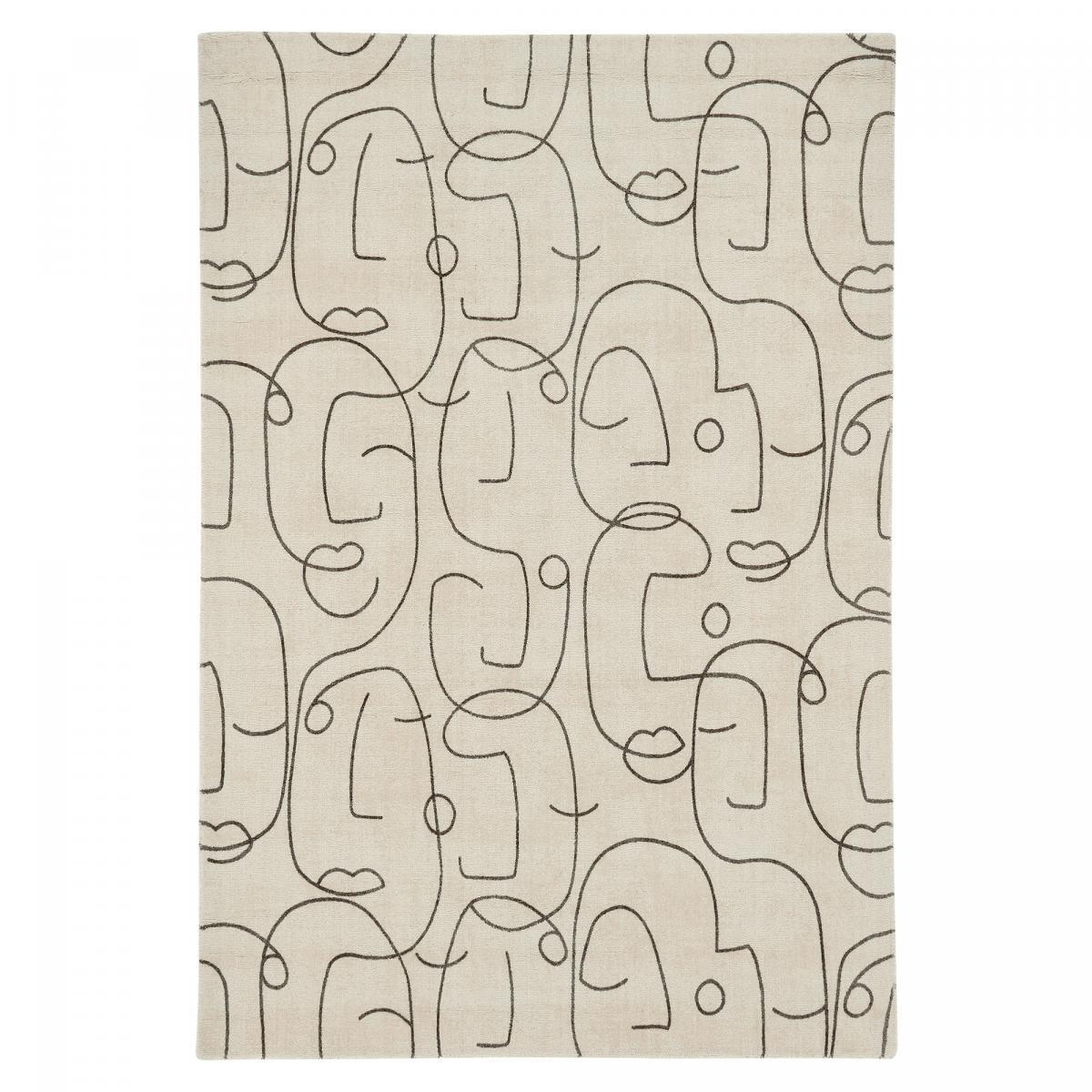 Tapis salon et chambre fait à la main en laine motif abstrait CHICDOUN