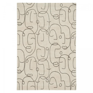 Tapis salon et chambre fait à la main en laine motif abstrait CHICDOUN