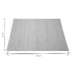 Tapis rectangulaire beige en jute et coton tissé 160 x 230 cm CAMAO