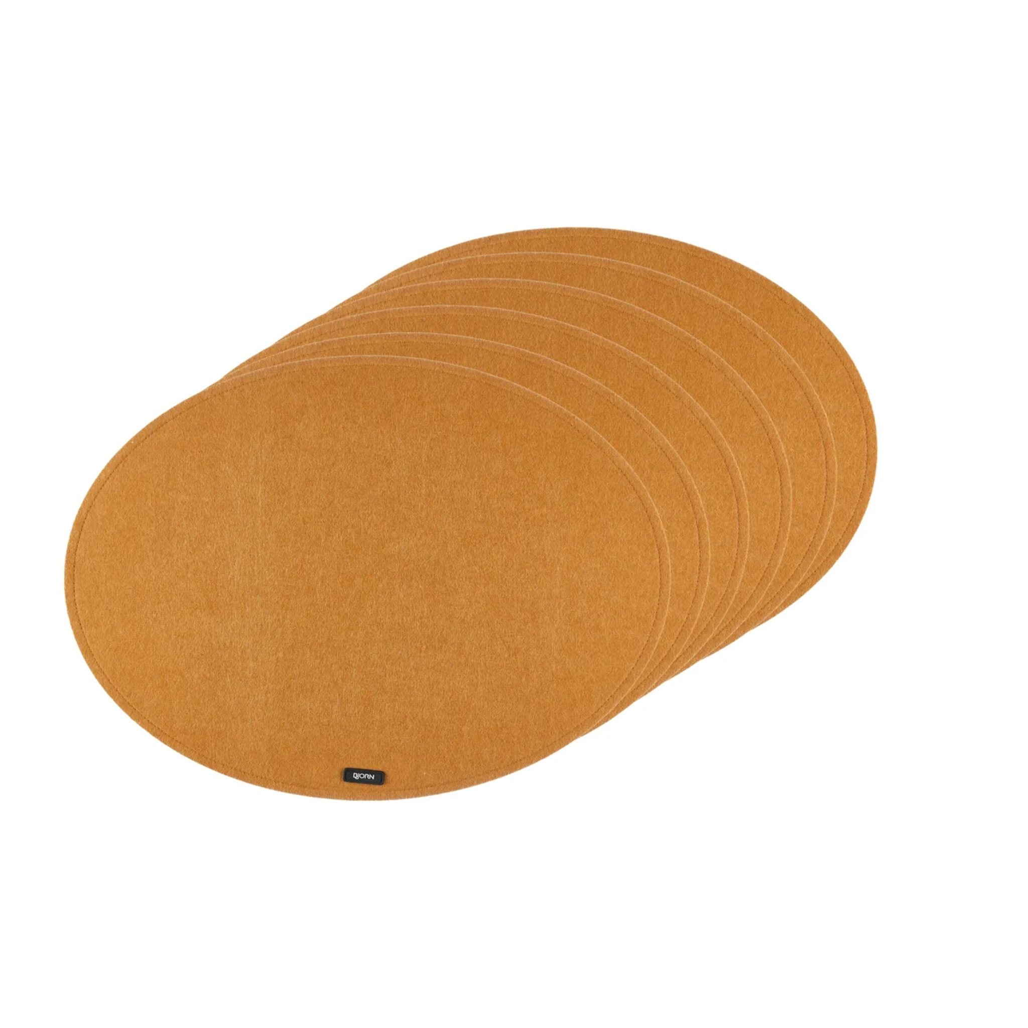 Set de table ovale - 6 pièces - Feutre recyclé marron