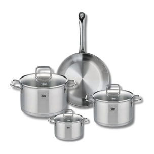 Ensemble de 1 Poêle de cuisson 24 cm et 3 faitouts 12, 16 et 20 cm Elo Profi Citrin
