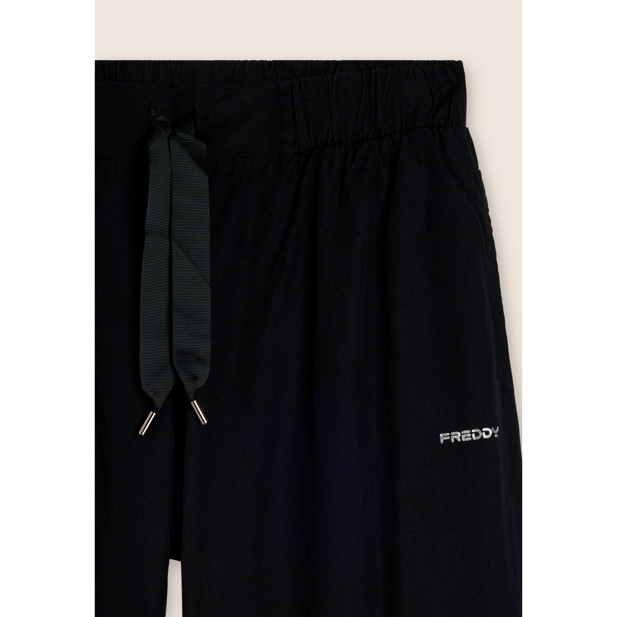 Pantaloni wide leg in cotone