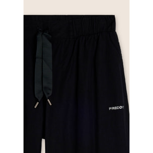 Pantaloni wide leg in cotone