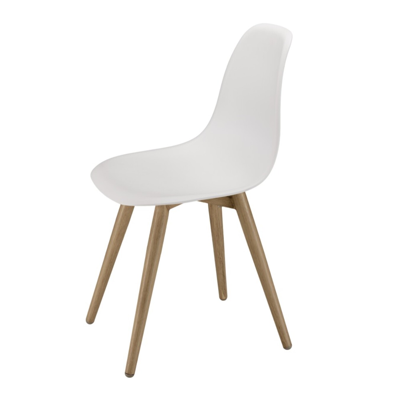MALO - Lot de 2 chaises blanches pieds couleur naturelle