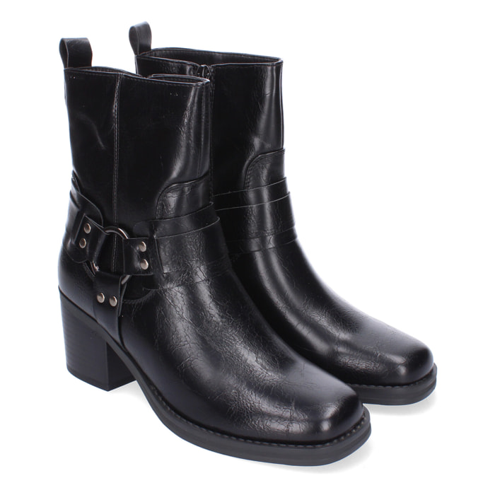 Botines de Tacón para Mujer, Elegantes Adorno de Hebilla