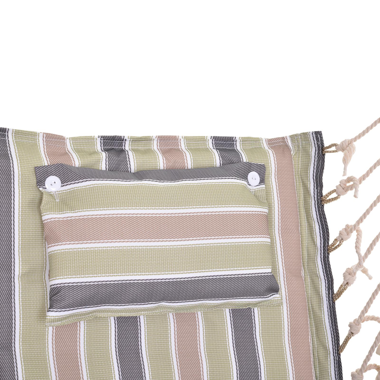 Chaise suspendue hamac de voyage respirant portable dim. 100L x 49l x 106H cm coton macramé polyester multicolore rayé