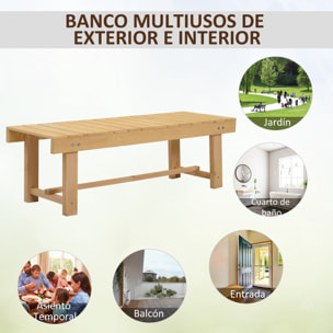 Banco de Jardín de 2 Plazas Banco de Madera Carga 250 kg Banco para Patio Terraza 110x38x35 cm Natural