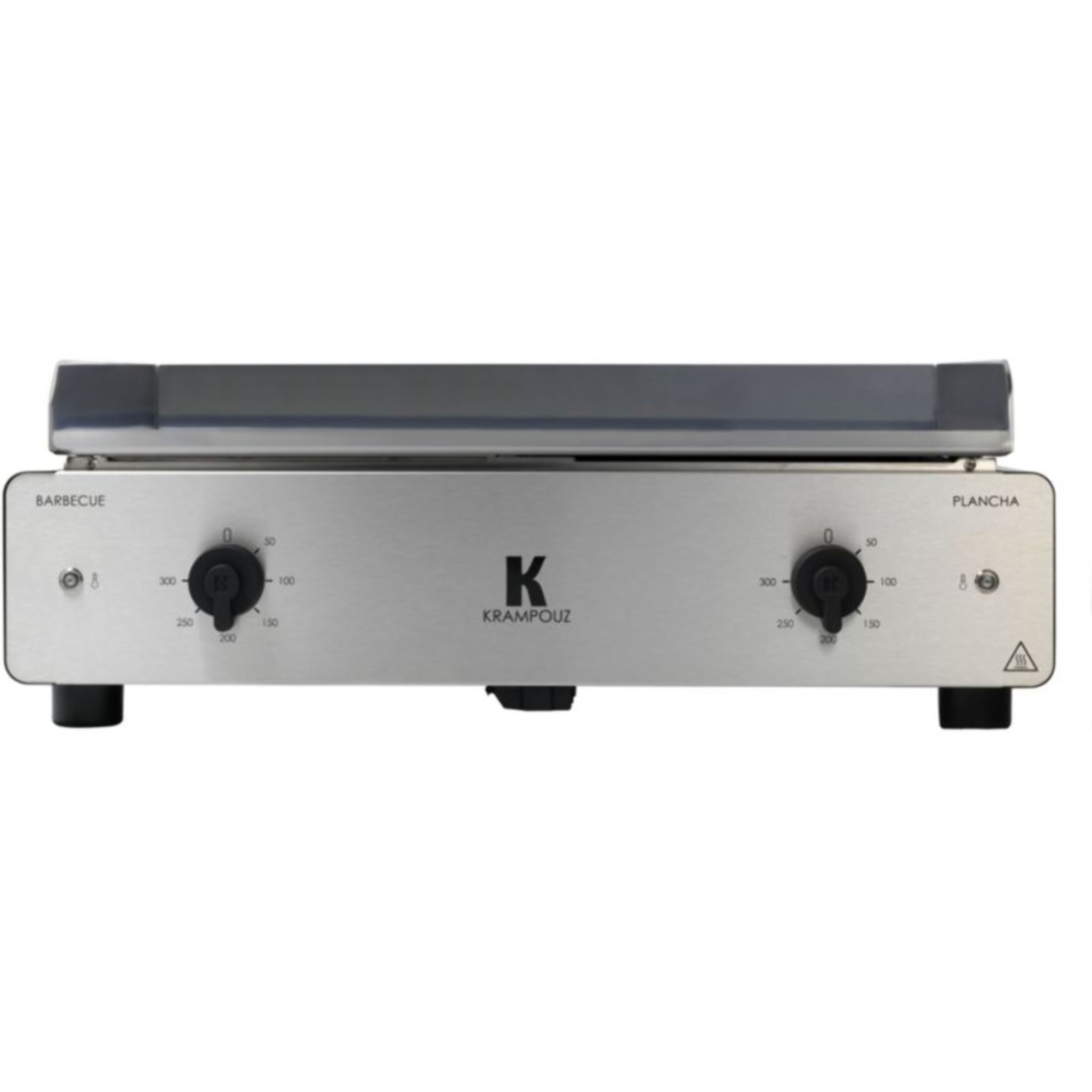 Plancha électrique KRAMPOUZ GECIO2OA00 GECIO2OA00 inox zones barbecue/plancha 2 brûleurs à poser, 70x40 cm