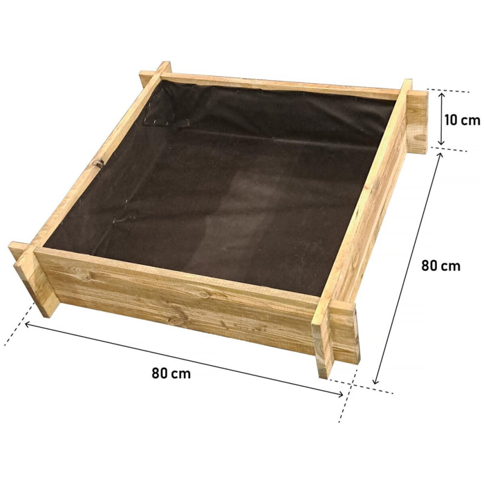 Carré potager en bois "Aneth" - 80 x 80 x 10 cm