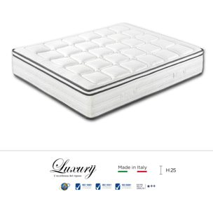 "Firenze" H25 cm 180x200 coppia guanciali Memory OMAGGIO 2cm memory foam