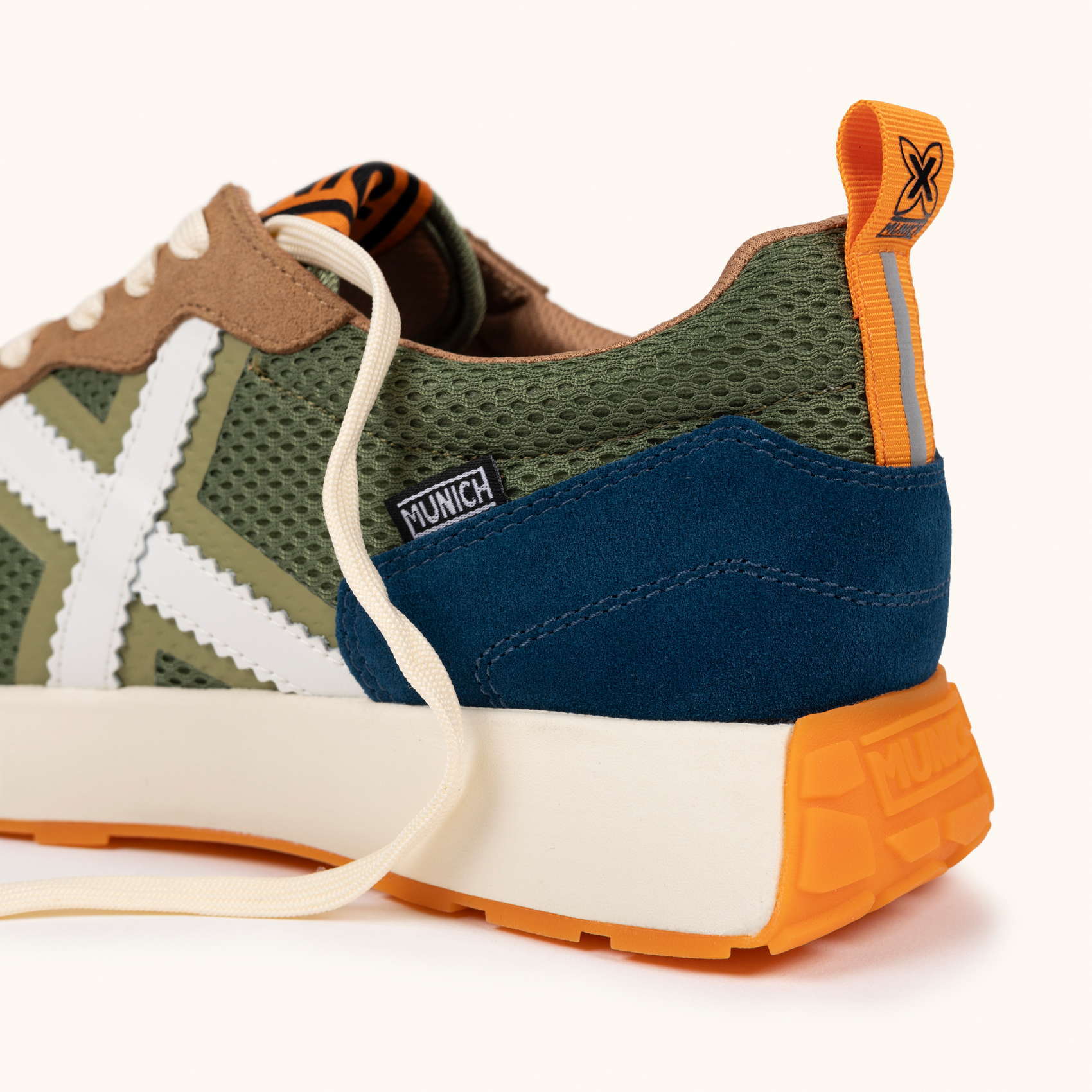 Sneakers Diseño Elegancia Deportiva Verde, Marrón y Azul MUNICH XEMINE 96