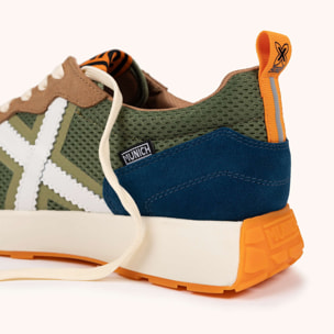 Sneakers Diseño Elegancia Deportiva Verde, Marrón y Azul MUNICH XEMINE 96