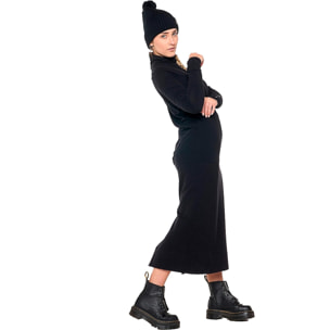 T-shirt a manica lunga da donna con dolcevita 'Black Ring'