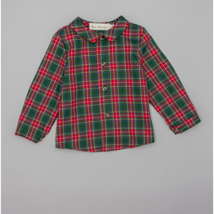 Camisa Verde De Viella Con Cuadros