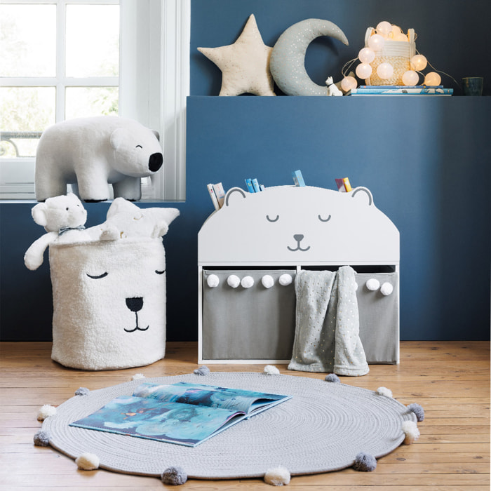 Meuble de rangement "Ourson" en bois 56x30cm blanc